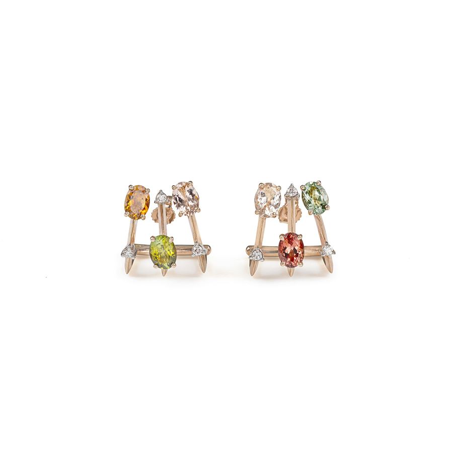 'Balance' 3 elements earrings with tourmalines BALANCE | OR3AU9R TORM CT 0,18